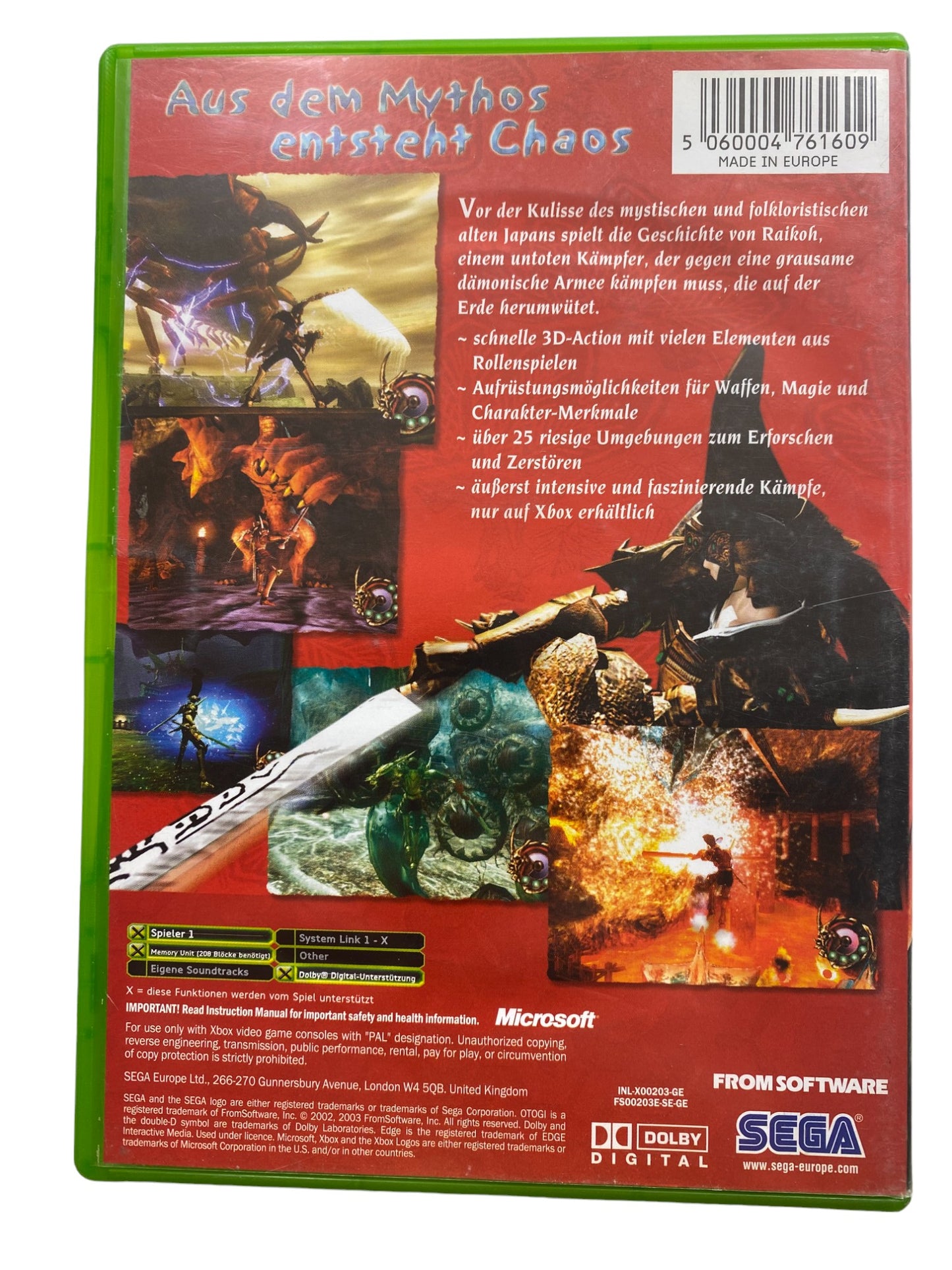 Otogi - Myth Of Demons - Microsoft Xbox