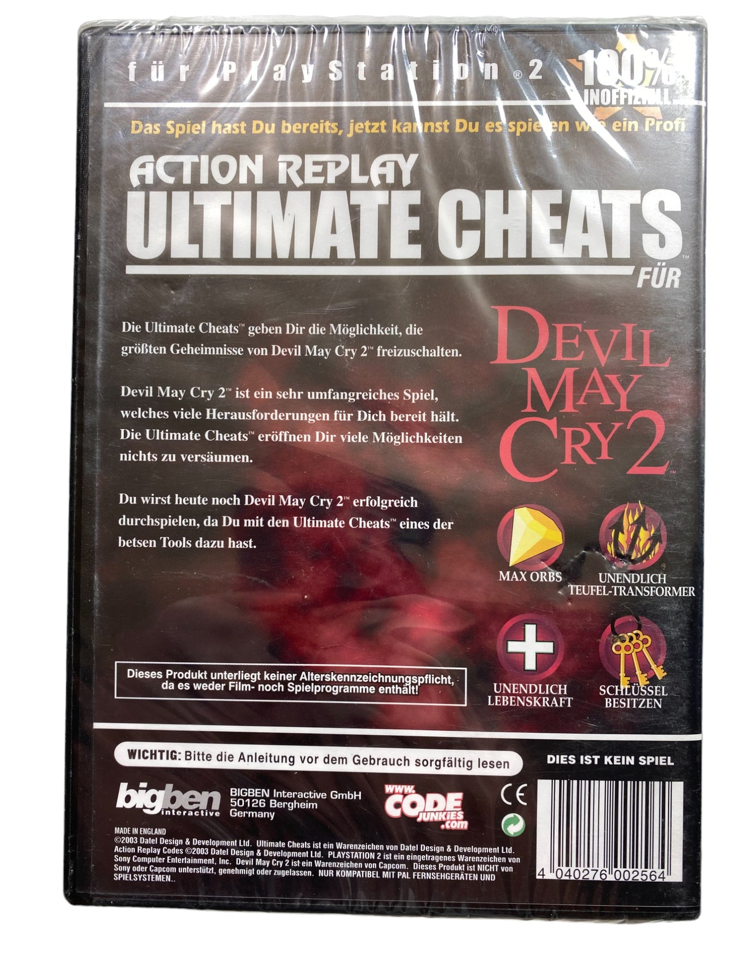 PS2 - Action Replay Ultimate Cheats Devil May Cry 2 - Playstation 2 NEU (Sealed)