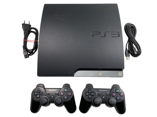 Sony Playstation 3 / PS3 Slim Konsole 320GB + 2 Original Controller + Kabel