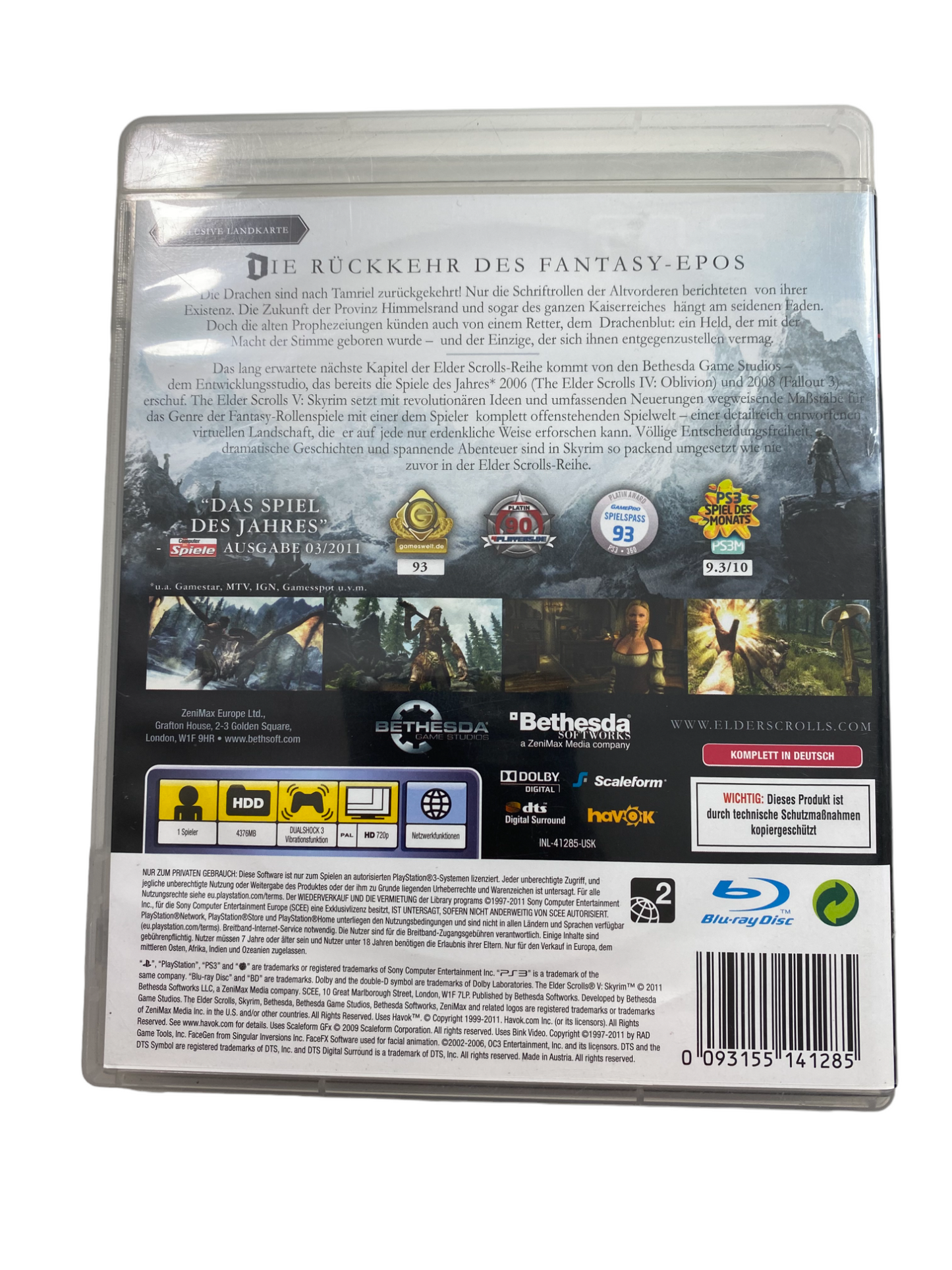 PS3 - The Elder Scrolls V - Skyrim - Playstation 3 (inkl. Karte)