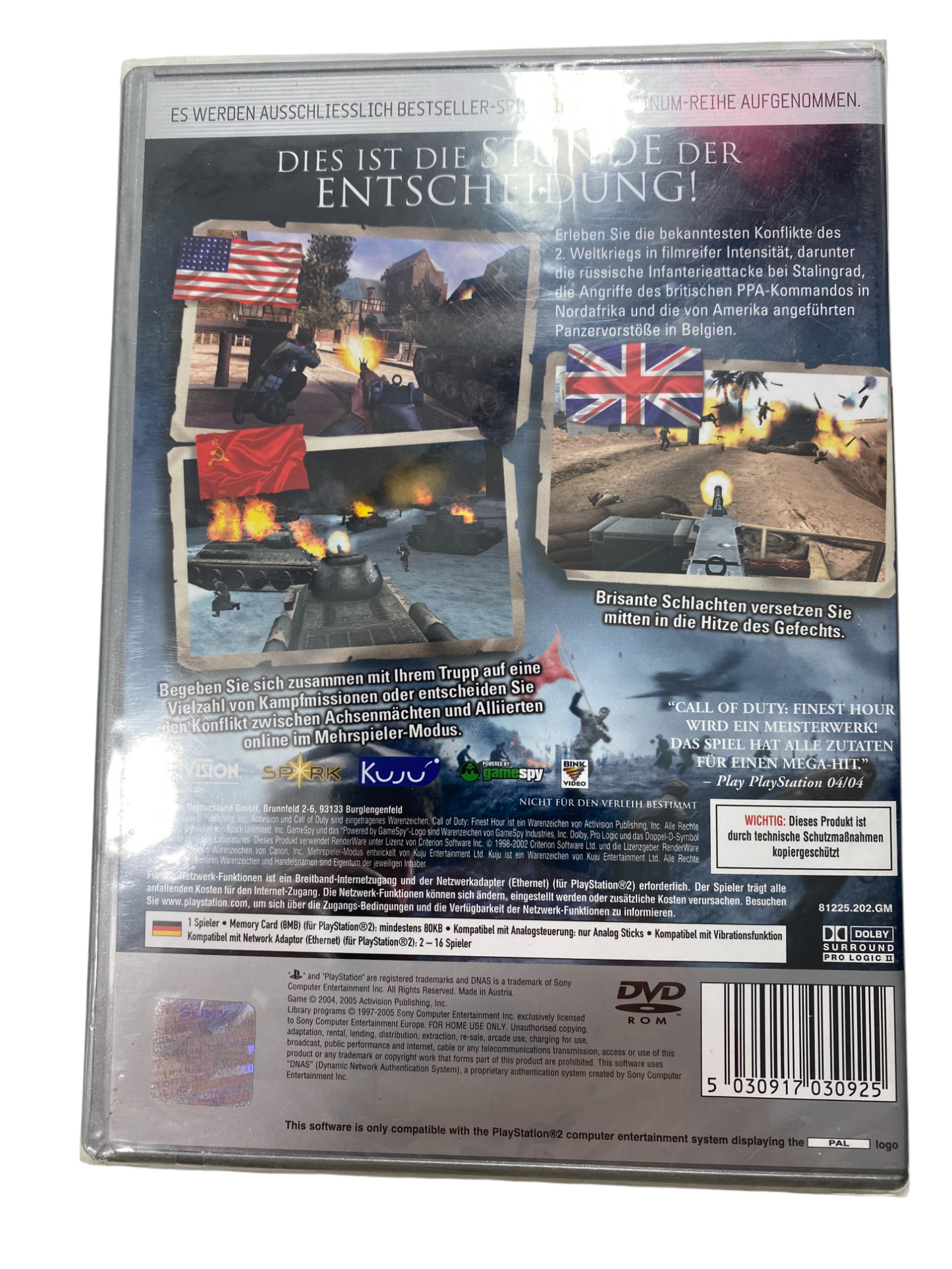 PS2 - Call Of Duty: Finest Hour - PlayStation 2 (SEALED)