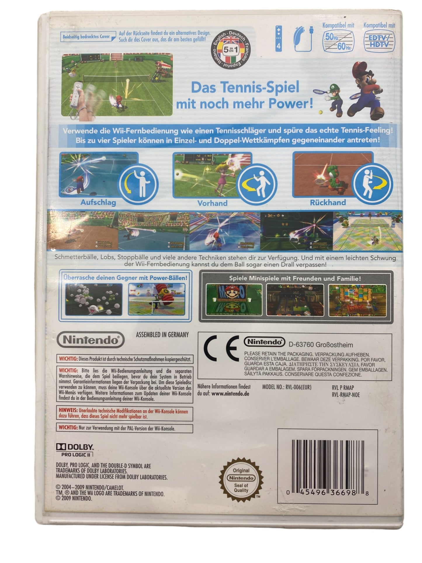 Mario Power Tennis - Nintendo Wii (CD KRATZFREI)