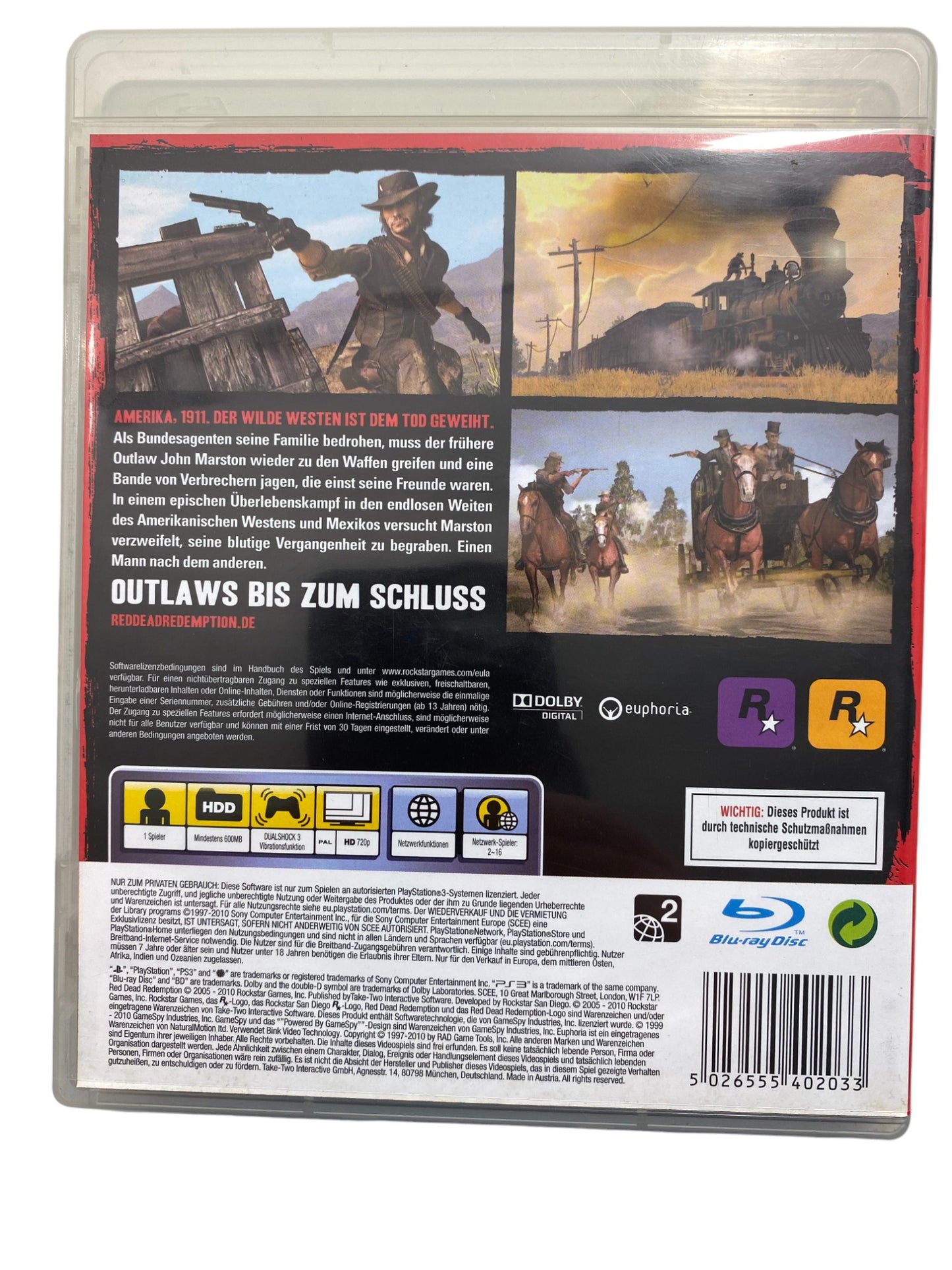 PS3 - Red Dead Redemption - PlayStation 3 - inkl. Karte! (CD KRATZFREI)