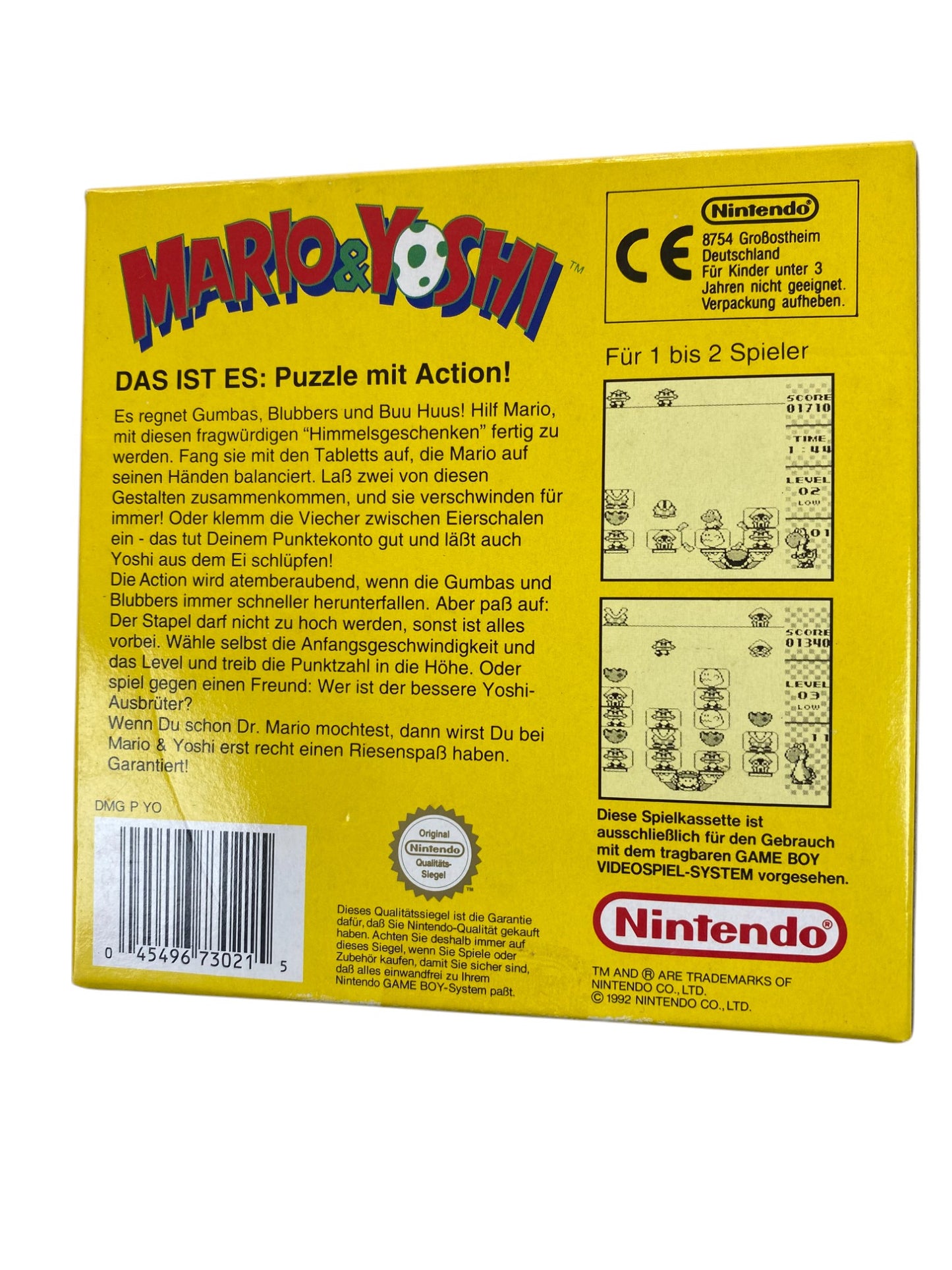 Mario & Yoshi - Nintendo Game Boy (CIB) Neuwertig / Mint!